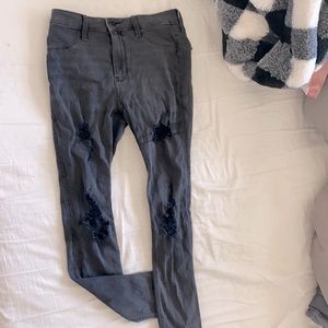 Gray high rise skinny jeans